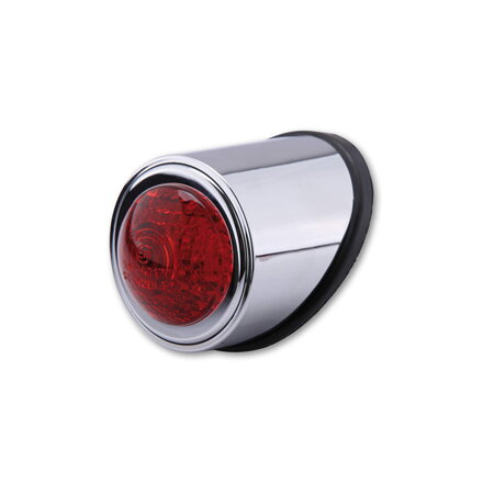 LED zadné svetlo OLD SCHOOL TYP1, pochrómované, červené sklíčko, kus