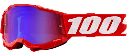 Okuliare 100 PERCENT Accuri 2 Junior Neon Red červeno/modré zrkadlové sklíčko
