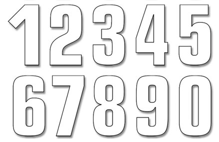 Štartovné číslo BLACKBIRD biele 4 3ks 16x7,5 cm