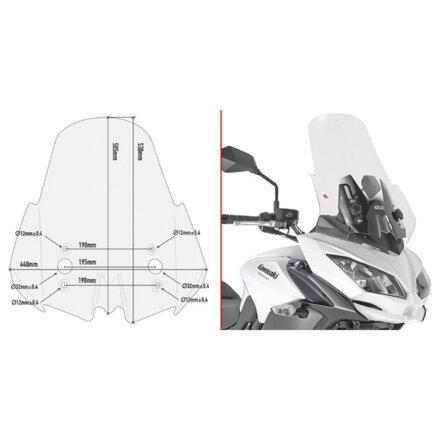Plexi GIVI D4122ST pre KAWASAKI VERSYS
