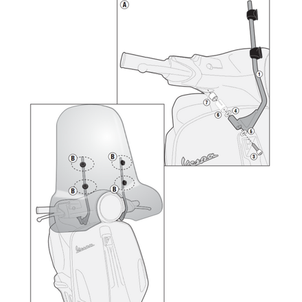 Montážna sada na plexi GIVI 5608A/5610A pre PIAGGIO A5608A