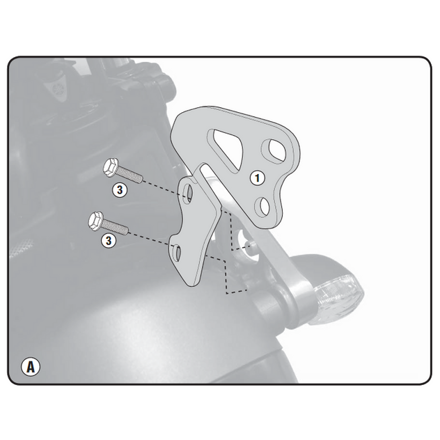 Montážna sada na plexi GIVI 100AL/100ALB/140A/140S pre YAMAHA XSR900 AL2128A