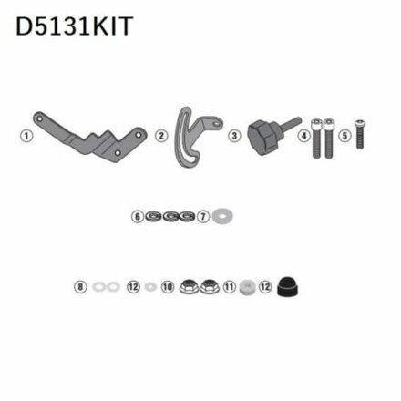 Montážna sada a plexi GIVI 5124DT/5124D pre BMW R 1250 GS/ADVENTURE (19-23) D5131KIT