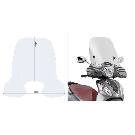 Plexi GIVI pre KYMCO PEOPLE ONE 125/150 (13-23) D6116ST