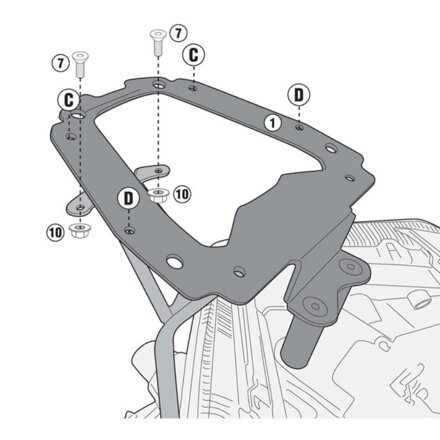 Nosič zadného kufra GIVI pre YAMAHA X-MAX 400 SR2138