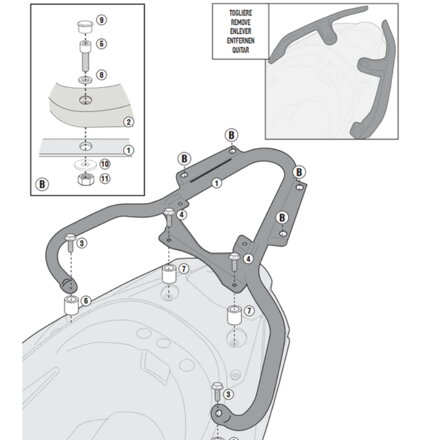 Nosič zadného kufra GIVI pre KAWASAKI K-XCT 125I-300I'13 SR6103