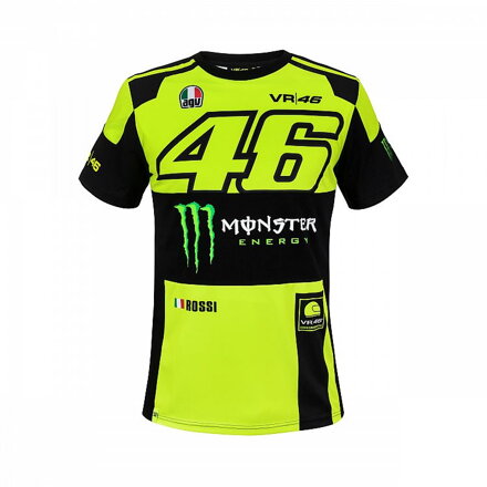 VR46 MONSTER pánske tričko čierno žlté