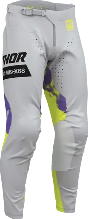 Nohavice THOR Launchmode Bleach sivo žlté fluo