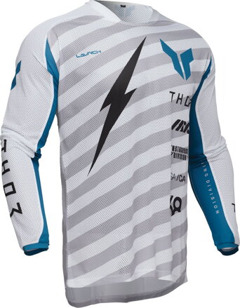 Dres THOR Launch Vented Raid bielo sivý 