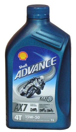 SHELL Advance AX7 4T 15W50 olej 1l