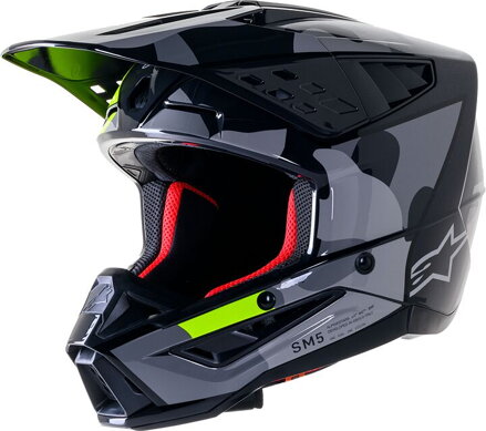 Prilba ALPINESTARS S-M5 Rover 2 sivo žltá fluo lesklá  
