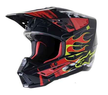 Prilba ALPINESTARS S-M5 Rash čierno červená lesklá 