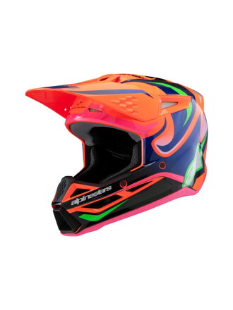 Prilba ALPINESTARS S-M3 Deegan oranžovo fialovo ružová fluo lesklá detská   