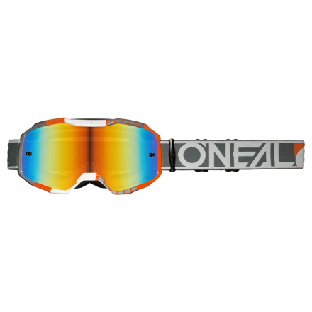 Okuliare ONEAL B-10 Duplex bielo sivo oranžové s červeným zrkadlovým sklíčkom