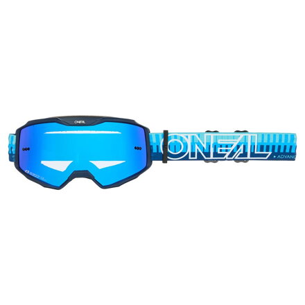 Okuliare ONEAL B-10 Striped modré s modrým zrkadlovým sklíčkom