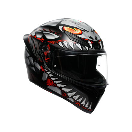 Prilba AGV K1 S Lyzard čierno sivo červená matná
