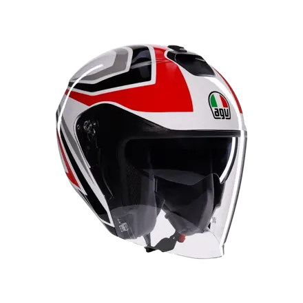 Otvorená prilba AGV Irides Tolosa čierno sivo červená