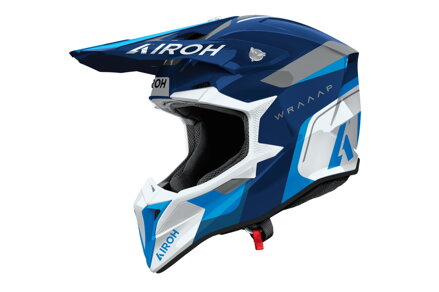 Prilba AIROH Wraaap Conquer modrá lesklá