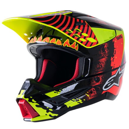 Prilba ALPINESTARS S-M5 Solar Flare žlto červeno čierna 