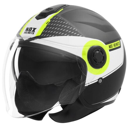 Otvorená prilba NOX N128 Round čierno žltá matná