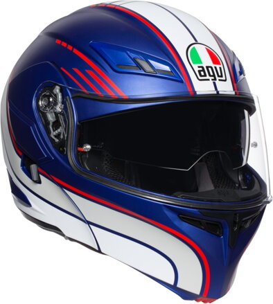 Prilba AGV COMPACT ST Boston Pinlock modro bielo červená matná