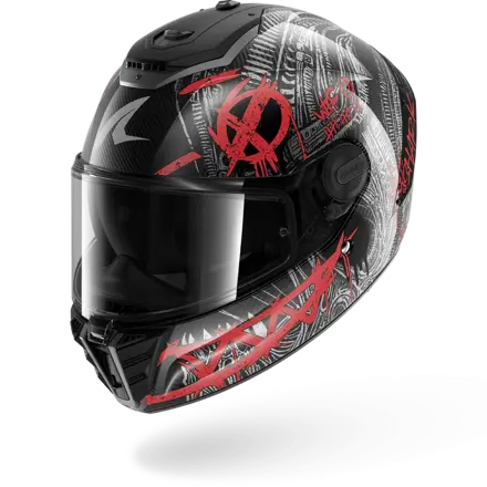 Prilba SHARK SPARTAN RS Carbon Shiever antracitovo červená DAR