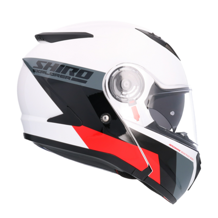 Prilba SHIRO Explorer Maverick bielo červená  