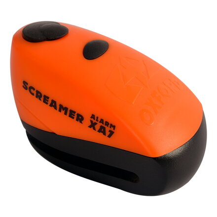 OXFORD Screamer XA7 zámok na kotúč s alarmom oranžovo čierny