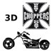 3D Nálepky chopper