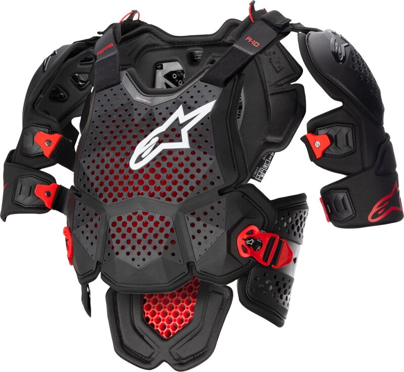 Chránič hrude ALPINESTARS A10 V2 sivo čierno červený Chránič hrude ALPINESTARS A10 V2 sivo čierno červený