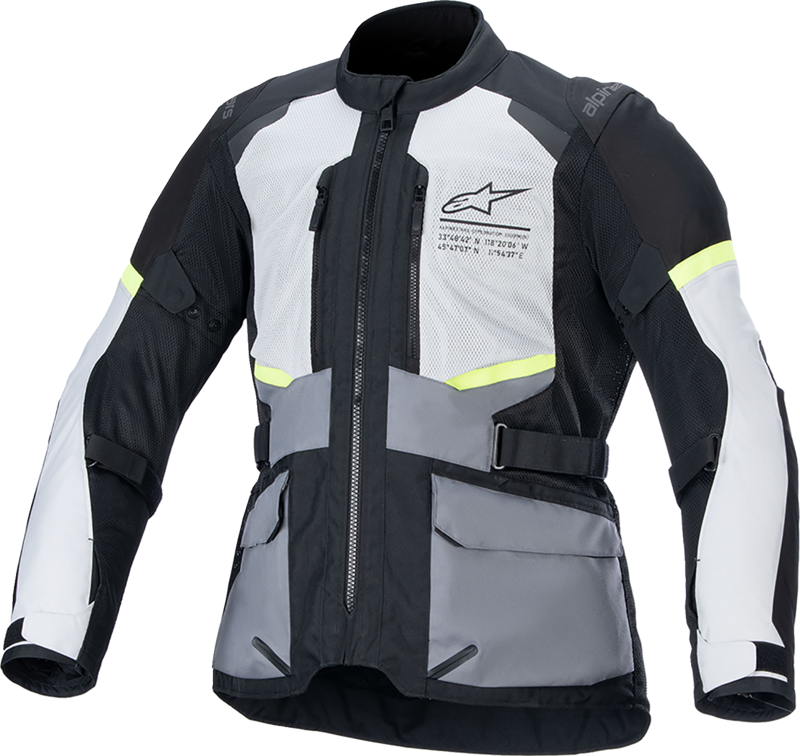 Bunda ALPINESTARS Andes Air Drystar svetlosivo tmavosivo žltá fluo Bunda ALPINESTARS Andes Air Drystar svetlosivo tmavosivo žltá fluo