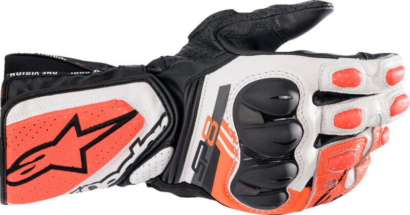 Rukavice ALPINESTARS SP-8 V3 čierno bielo červené fluo Rukavice ALPINESTARS SP-8 V3 čierno bielo červené fluo