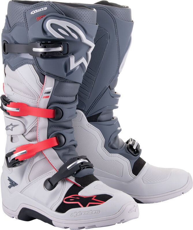 Čižmy ALPINESTARS Tech 7 Enduro sivo červené Čižmy ALPINESTARS Tech 7 Enduro sivo červené