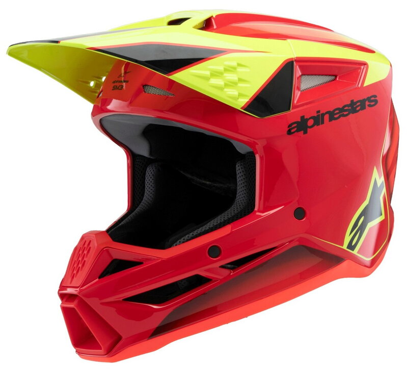 Prilba ALPINESTARS S-M3 Fray červeno žlto fluo čierna lesklá Prilba ALPINESTARS S-M3 Fray červeno žlto fluo čierna lesklá