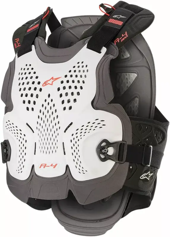 Chránič hrude ALPINESTARS A-4 Max bielo sivo červený Chránič hrude ALPINESTARS A-4 Max bielo sivo červený