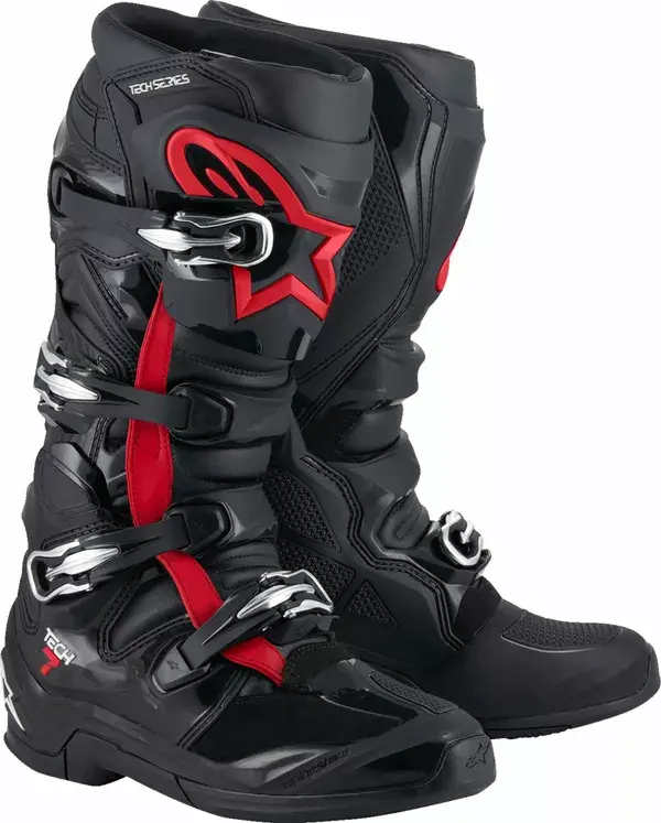 Čižmy ALPINESTARS Tech 7 čierno červené fluo Čižmy ALPINESTARS Tech 7 čierno červené fluo