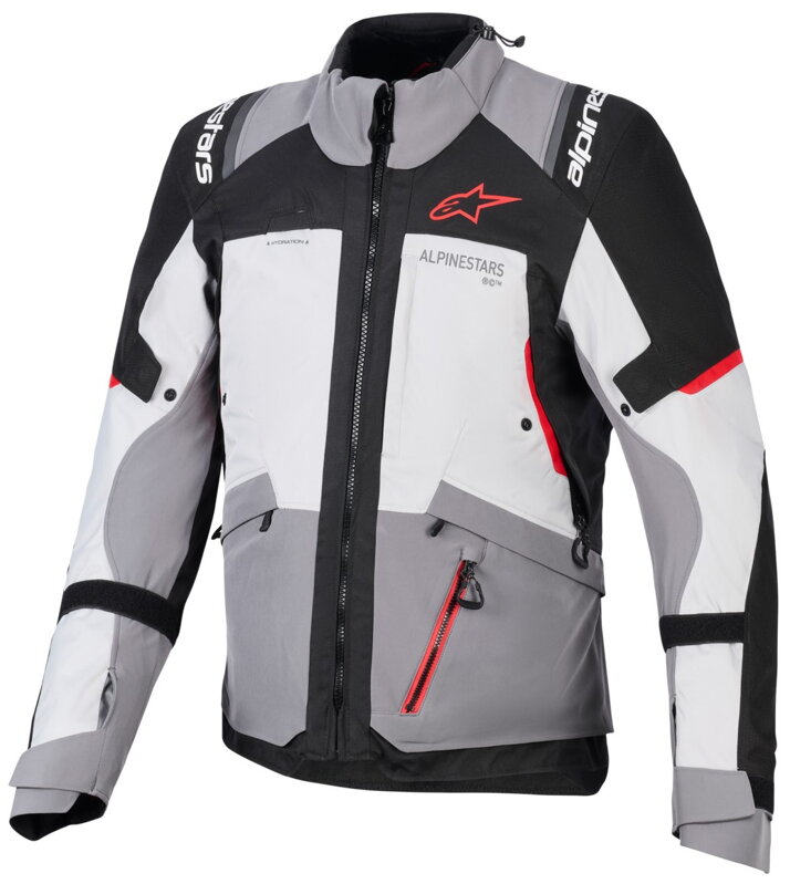 Bunda ALPINESTARS Andes V4 Drystar tmavosivo svetlosivo čierno červená