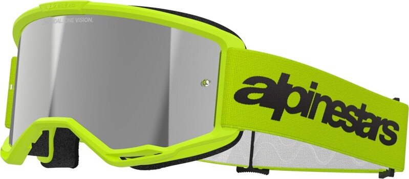Okuliare ALPINESTARS Vision 3 Wordmark žlté fluo zrkadlové sklíčko strieborné Okuliare ALPINESTARS Vision 3 Wordmark žlté fluo zrkadlové sklíčko strieborné