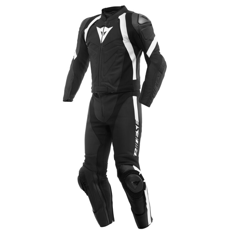 Kožená kombinéza DAINESE Avro 4 2-dielna čierno biela matná skrátená Kožená kombinéza DAINESE Avro 4 2-dielna čierno biela matná skrátená
