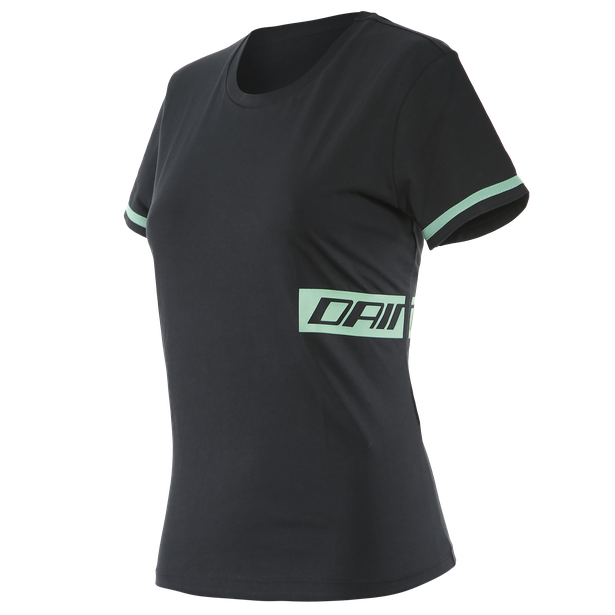 Dámske tričko DAINESE Paddock T-shirt čierno aqua-zelené