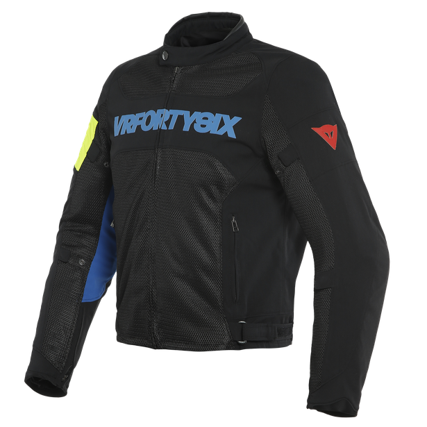 Textilná bunda DAINESE VR46 Grid Air Tex čierno modro žltá fluo Textilná bunda DAINESE VR46 Grid Air Tex čierno modro žltá fluo
