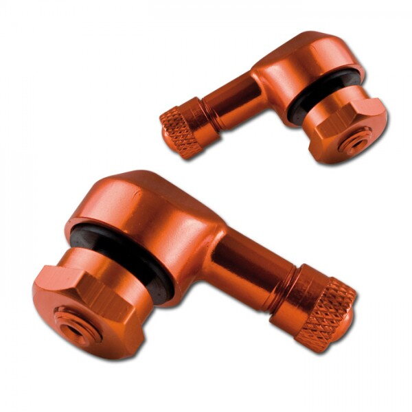 Bezdušový ventil s pravým uhlom oranžový elox 11,3 mm