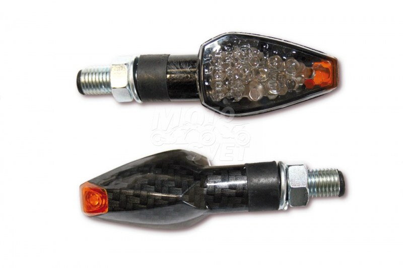 LED smerovky PEAK, carbon, dymové sklíčko, krátka stopka, pár