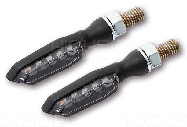 LED smerovky SONIC-X1 HIGHSIDER, kombinované, čierne, dymové sklíčka, pár