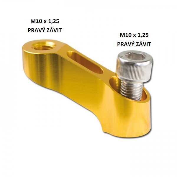 Predĺženie zrkadla M10 pravotočivý závit - eloxované, zlaté, kus