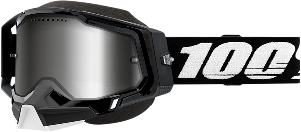 Okuliare 100 PERCENT Racecraft 2 Snowmobile Black strieborné zrkadlové sklíčko Okuliare 100 PERCENT Racecraft 2 Snowmobile Black strieborné zrkadlové sklíčko