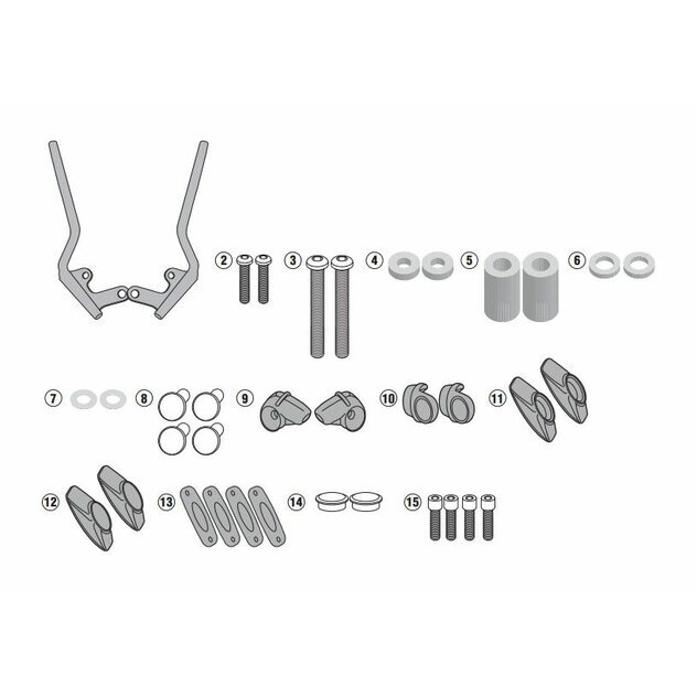 Montážna sada na plexi GIVI 147A pre BMW R1200 R (15-18) A5117A Montážna sada na plexi GIVI 147A pre BMW R1200 R (15-18) A5117A