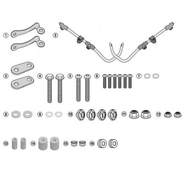 Montážna sada na plexi GIVI 6109A pre KYMCO Like A6109A Montážna sada na plexi GIVI 6109A pre KYMCO Like A6109A