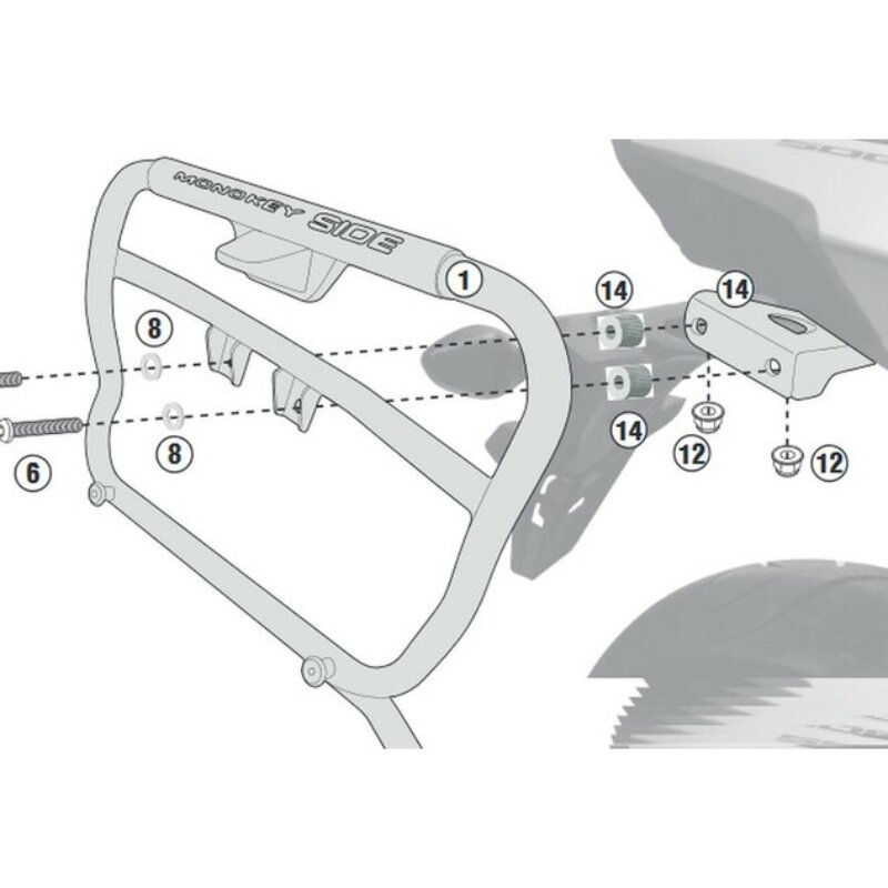 Držiak bočných kufrov GIVI pre Honda CB500F PLX1176 Držiak bočných kufrov GIVI pre Honda CB500F PLX1176