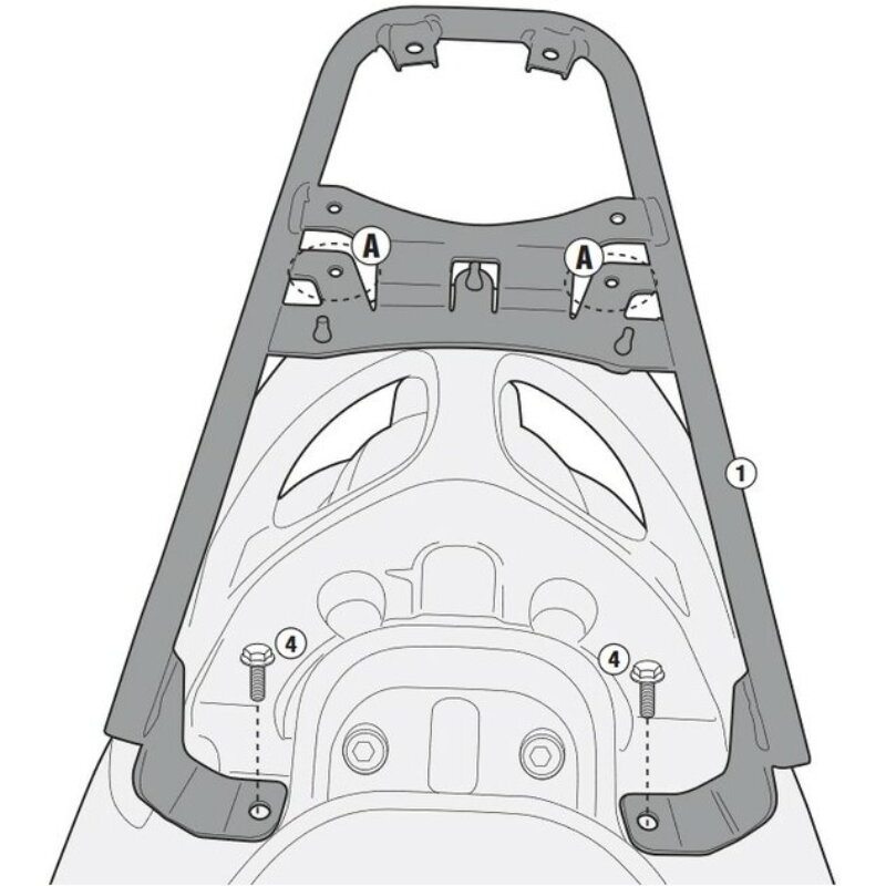 Nosič zadného kufra GIVI pre YAMAHA D'ELIGHT, MBK SR2114 Nosič zadného kufra GIVI pre YAMAHA D'ELIGHT, MBK SR2114